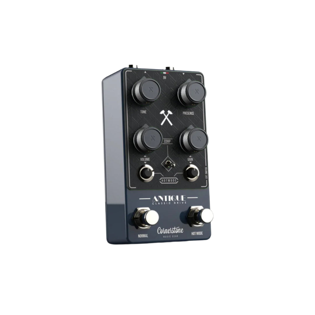 Cornerstone Antique V3 Blue - Acciaio with Black Faceplate and Jet Black Knobs 