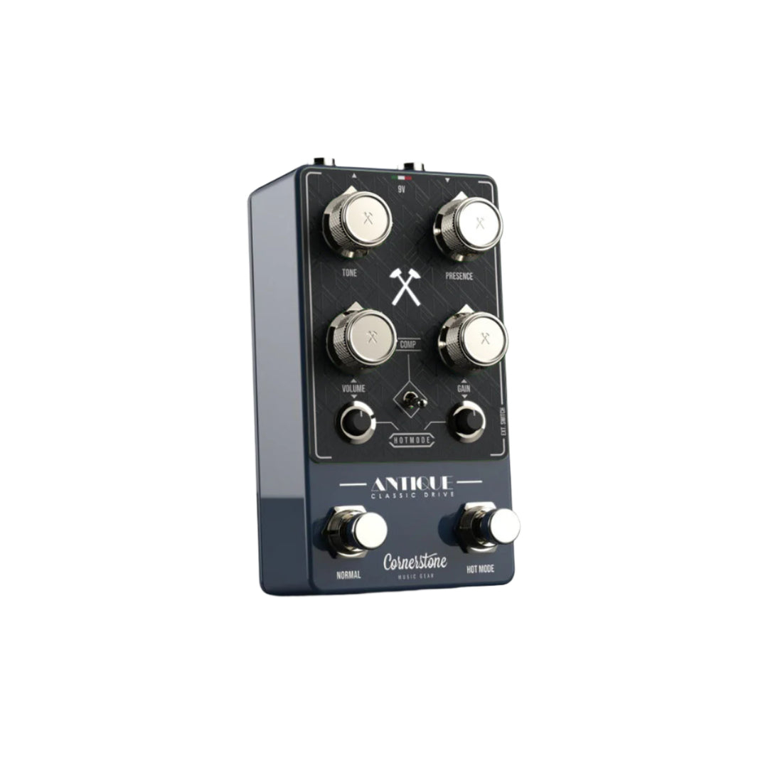 Cornerstone Antique V3 Blue - Acciaio with Black Faceplate and Nickel Plated Knobs 