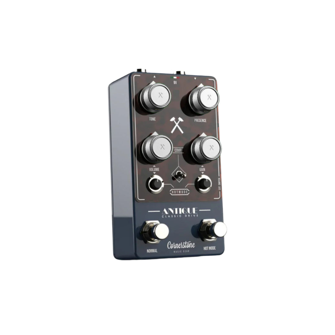 Cornerstone Antique V3 Blue - Acciaio with Turtoise Shell Faceplate and Dark Gray Knobs 