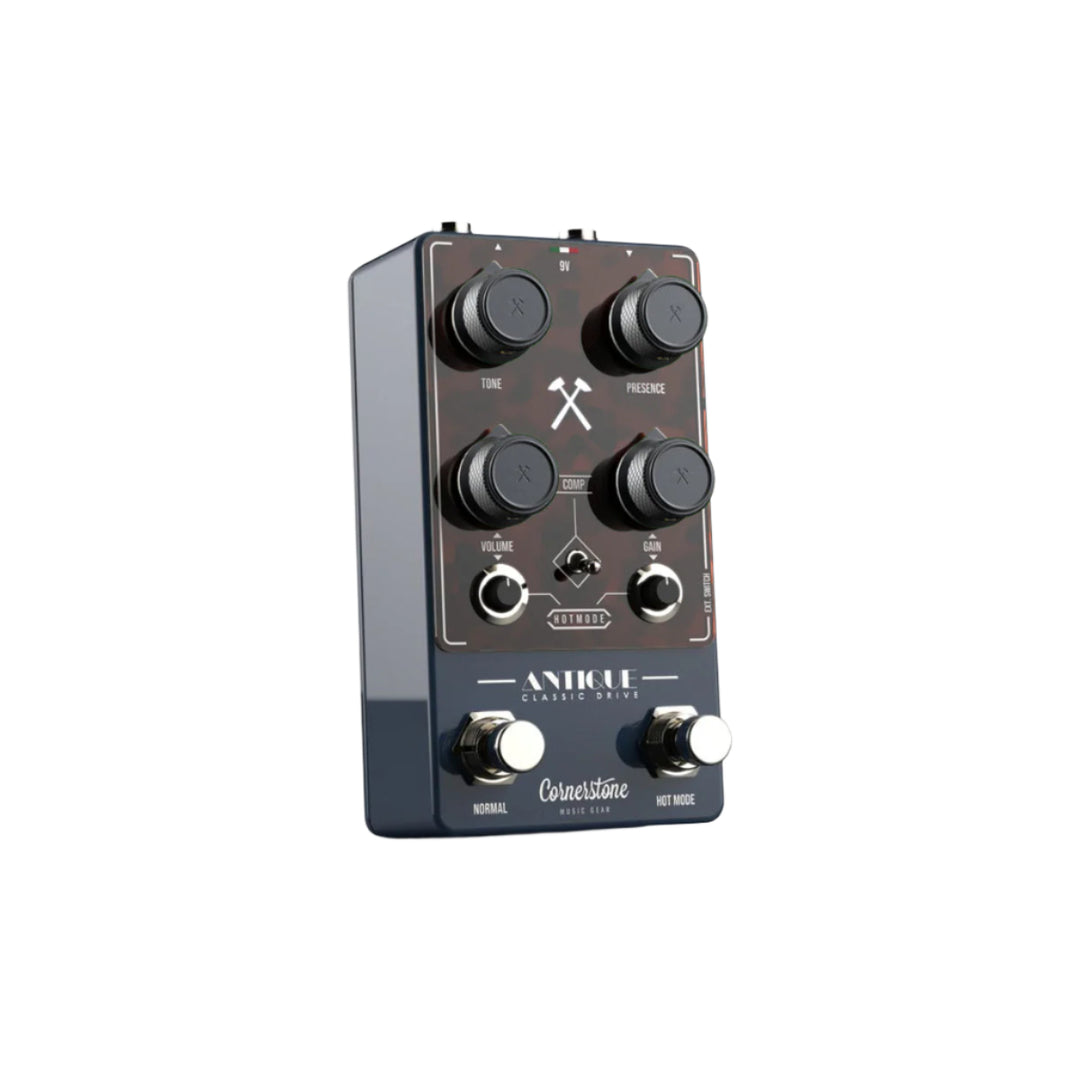 Cornerstone Antique V3 Blue - Acciaio with Turtoise Shell Faceplate and Jet Black Knobs 