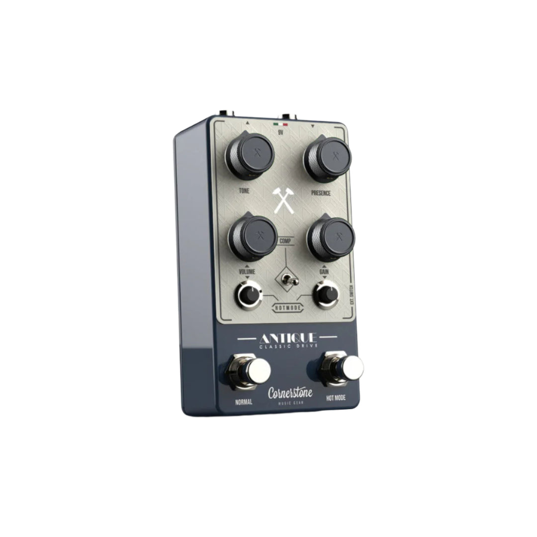 Cornerstone Antique V3 Blue - Acciaio with White Faceplate and Jet Black Knobs 