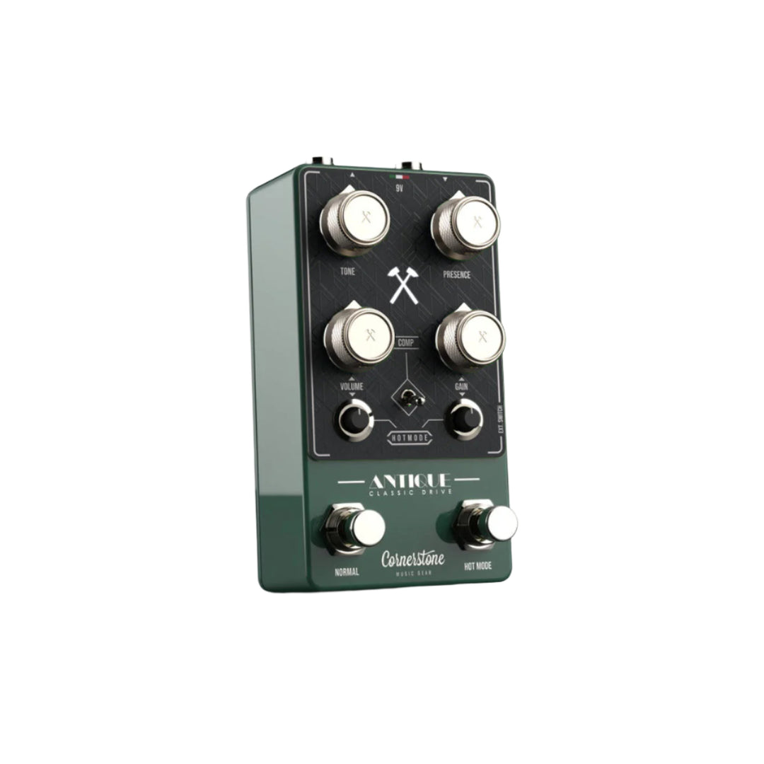 Cornerstone Antique V3 Green - Patina with Black Faceplate and Champagne Knobs 