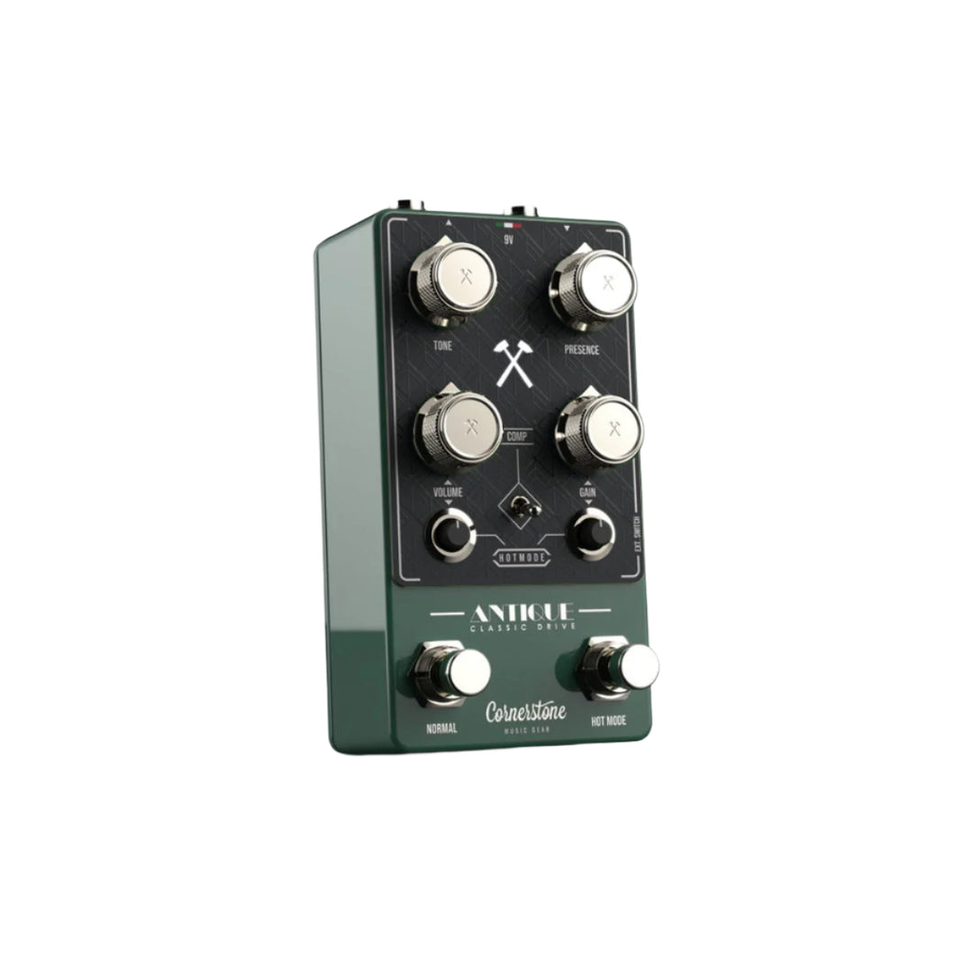 Cornerstone Antique V3 Green - Patina with Black Faceplate and Nickel Plated Knobs 