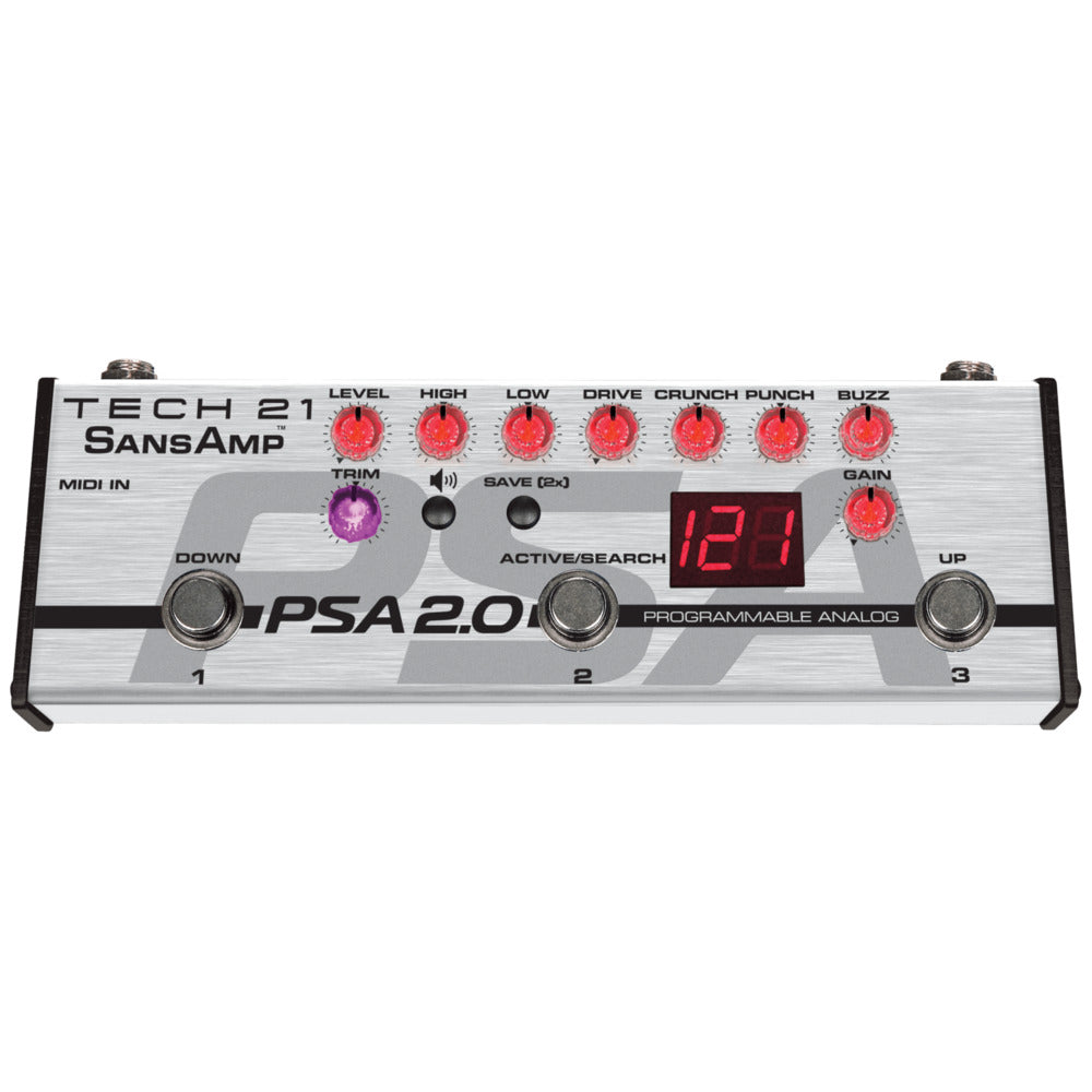 Tech 21 SansAmp PSA 2.0 - Programmable Instrument Pre-amp Pedal for Guitar & Bass 