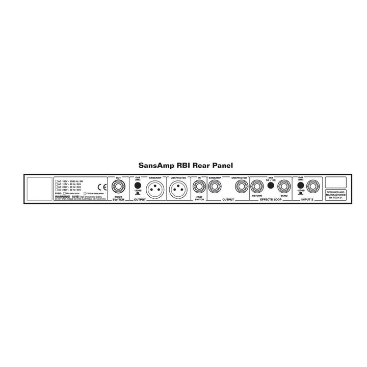 Tech 21 SansAmp RBI - 1U Rackmount Pre-Amp for Bass  1