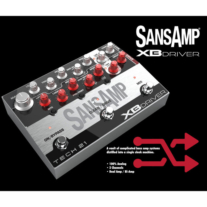 Tech 21 SansAmp XB Driver - Dual-Amp/Bi-Amp Bass Preamp